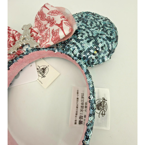 Disney Parks Epcot World Showcase France Eiffel Tower Sequin Minnie Ear Headband - Picture 4 of 8